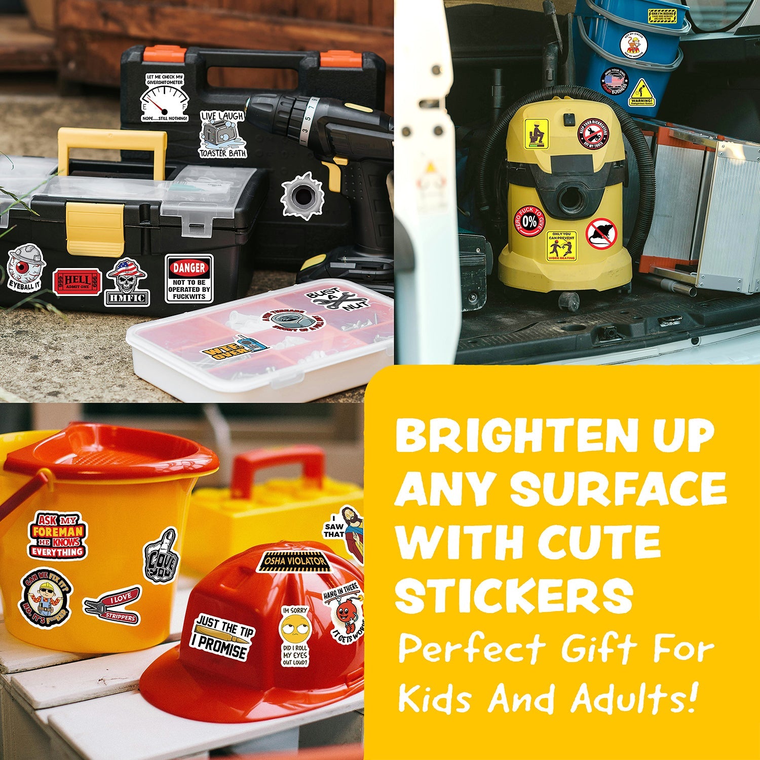 224 PCS Hard Hat Stickers for Adults