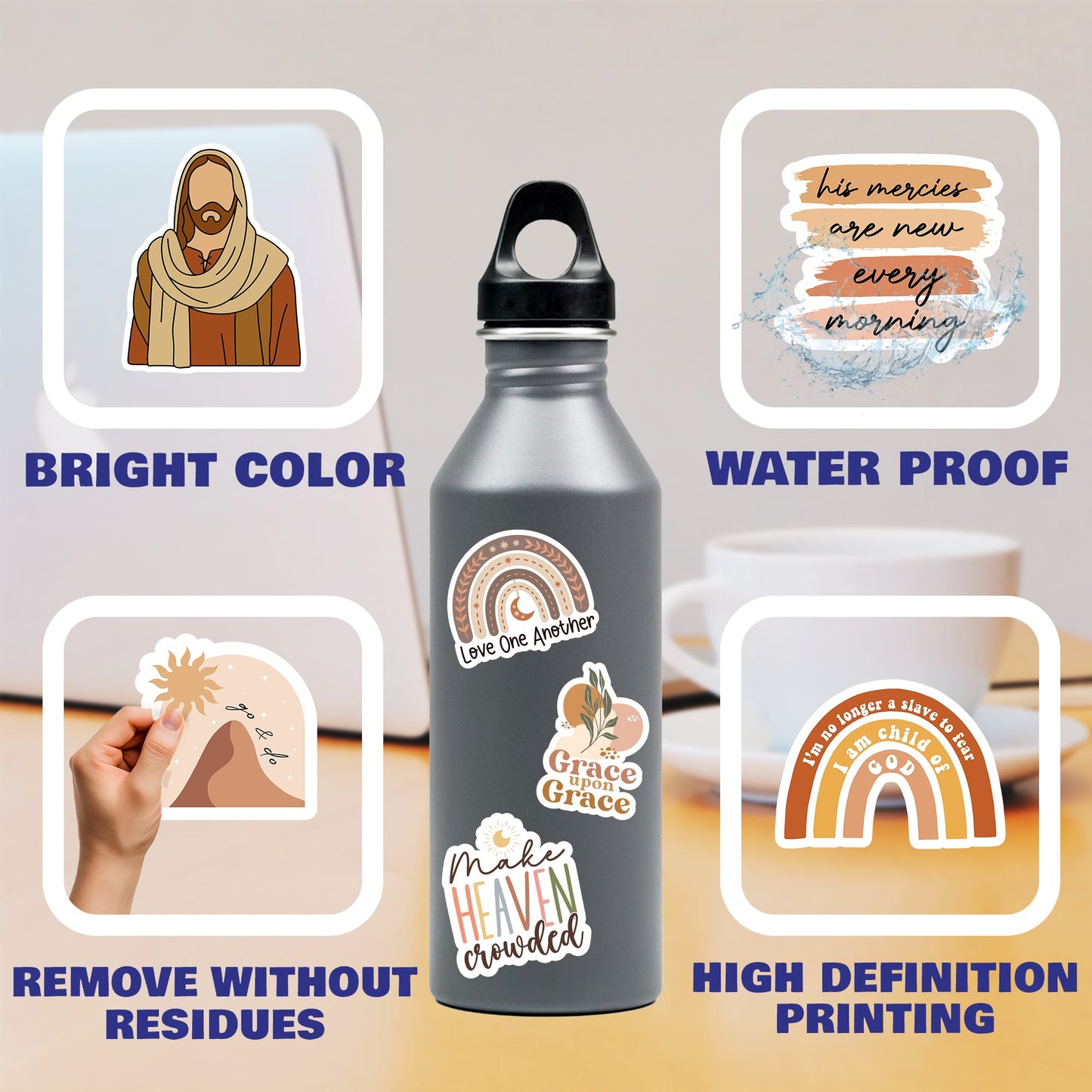 160pcs Boho Christian Inspirational Bible Verse Stickers