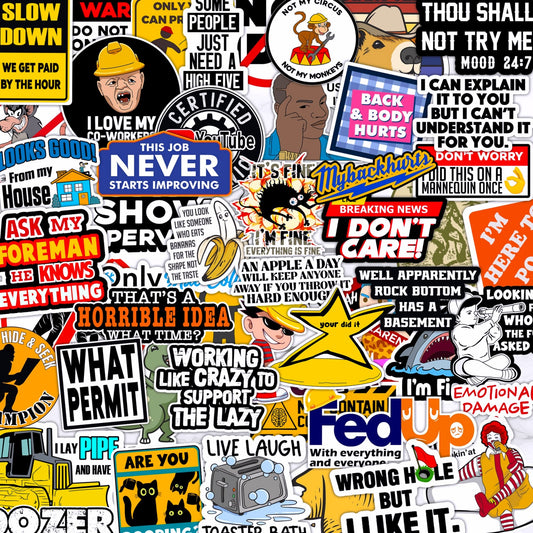 225PCS Funny Hard Hat Stickers Adults