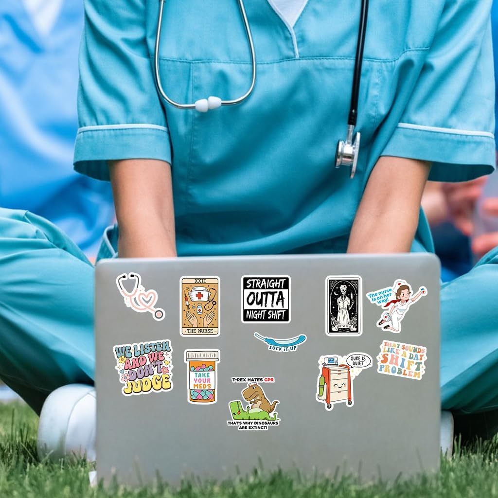 120Pcs Funny Nurse Stickers