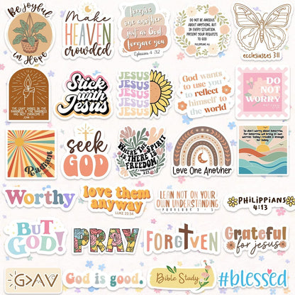 Faith That Sticks by Puraesla – 300PCS Holographic Christian Bible Verse Stickers, Inspirational Scripture & Jesus Deca…