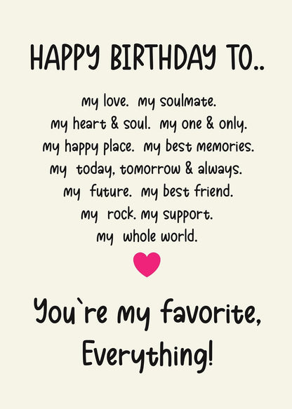 Happy birthday to my love- Funny Birthday Card