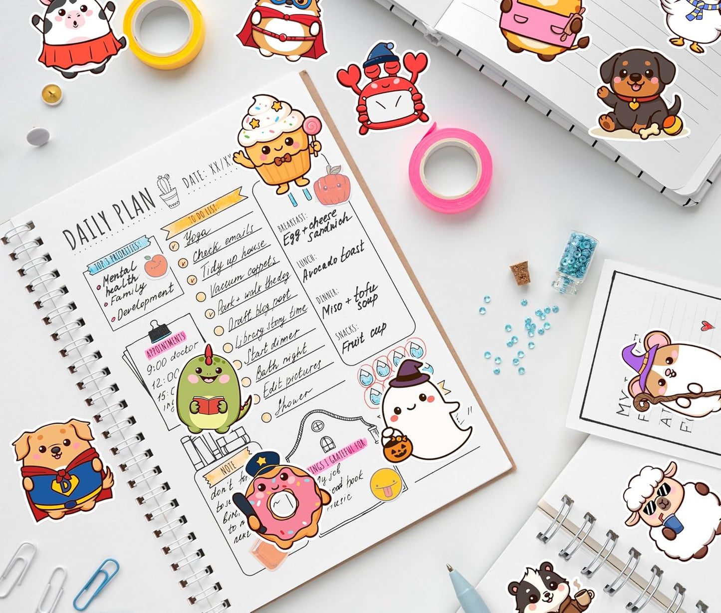 156/308 Pcs Animal Stickers for Kids