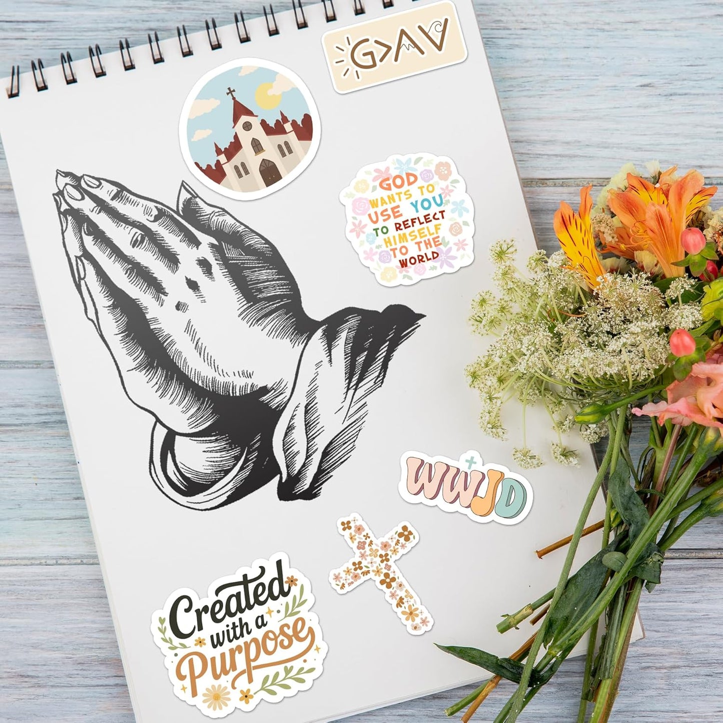 God Is Greater – 130-Piece Inspirational Scripture Sticker Collection by Puraesla