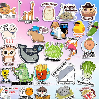 123 PCS Funny Emotional Pun Stickers for Adults