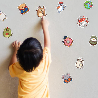 Puraesla Pocket Pals 308PCS Emotional Support Animal Stickers, Cute Positive Affirmation Waterproof Vinyl Decals for Ki…