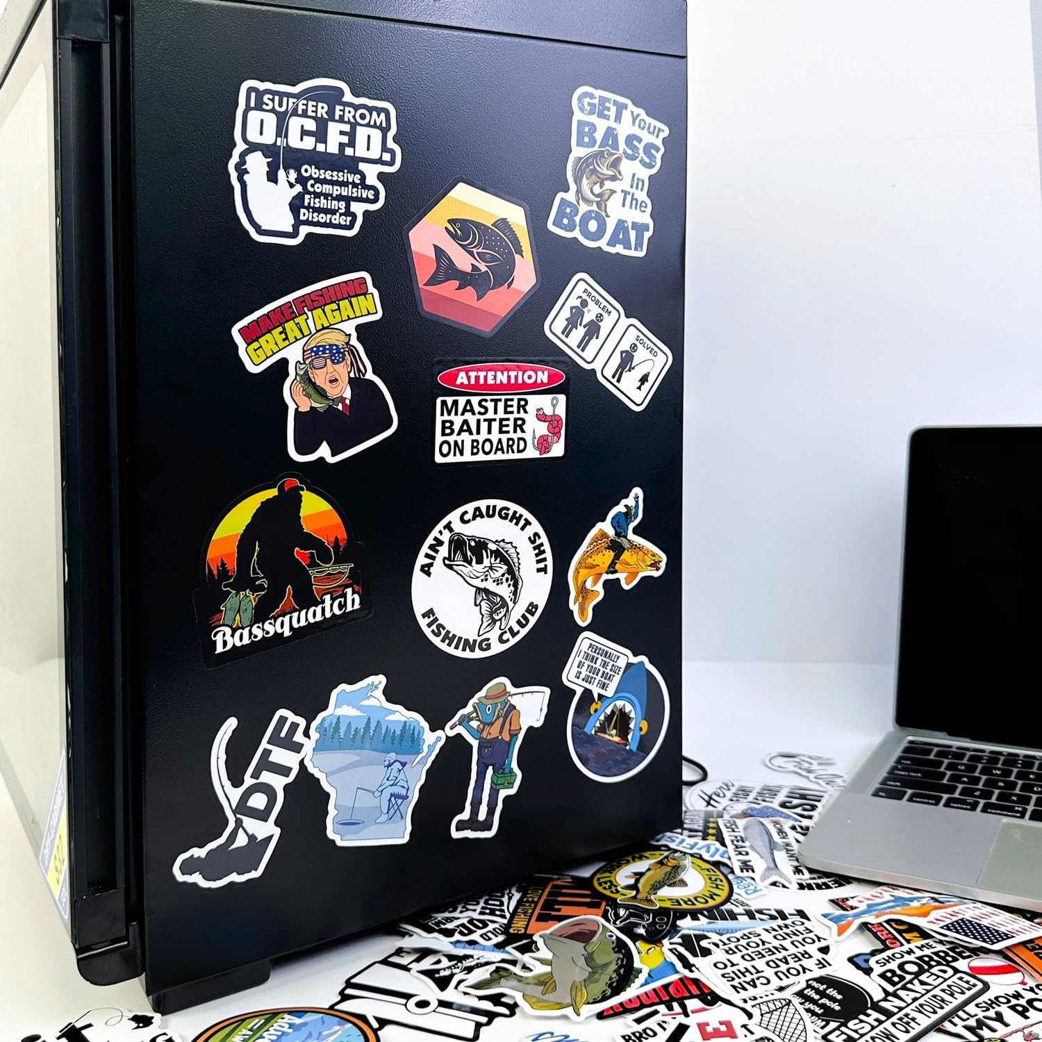 74pcs Funny Fishing Stickers Waterproof