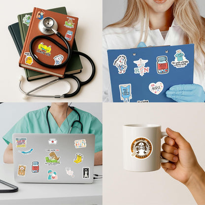 120Pcs Funny Nurse Stickers