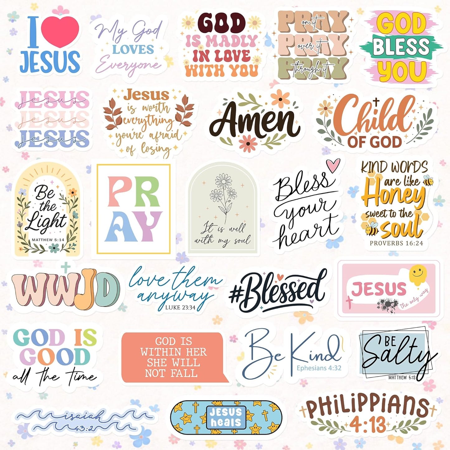 God Is Greater – 130-Piece Inspirational Scripture Sticker Collection by Puraesla