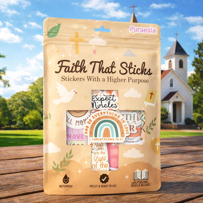Faith That Sticks by Puraesla – 300PCS Holographic Christian Bible Verse Stickers, Inspirational Scripture & Jesus Deca…
