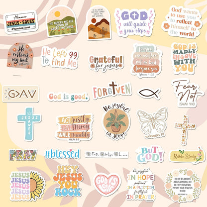 Faith That Sticks by Puraesla – 300PCS Holographic Christian Bible Verse Stickers, Inspirational Scripture & Jesus Deca…