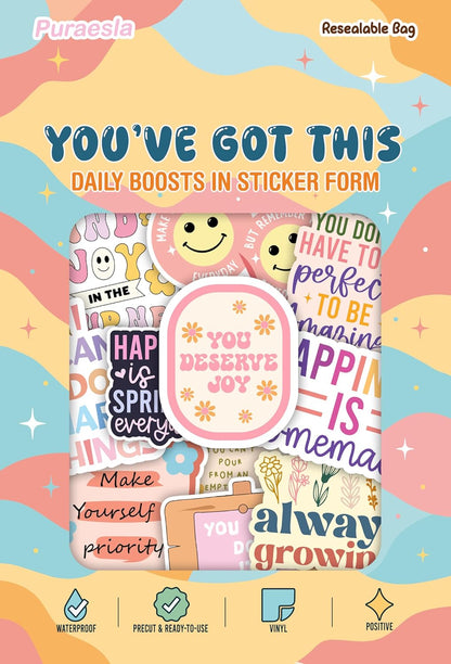 300Pcs Holographic Motivational Stickers Positive