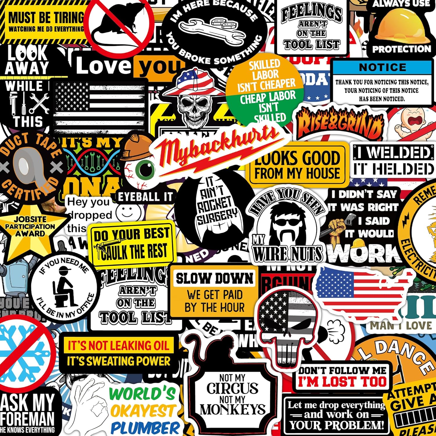 150 PCS Funny Hard Hat Stickers for Adults