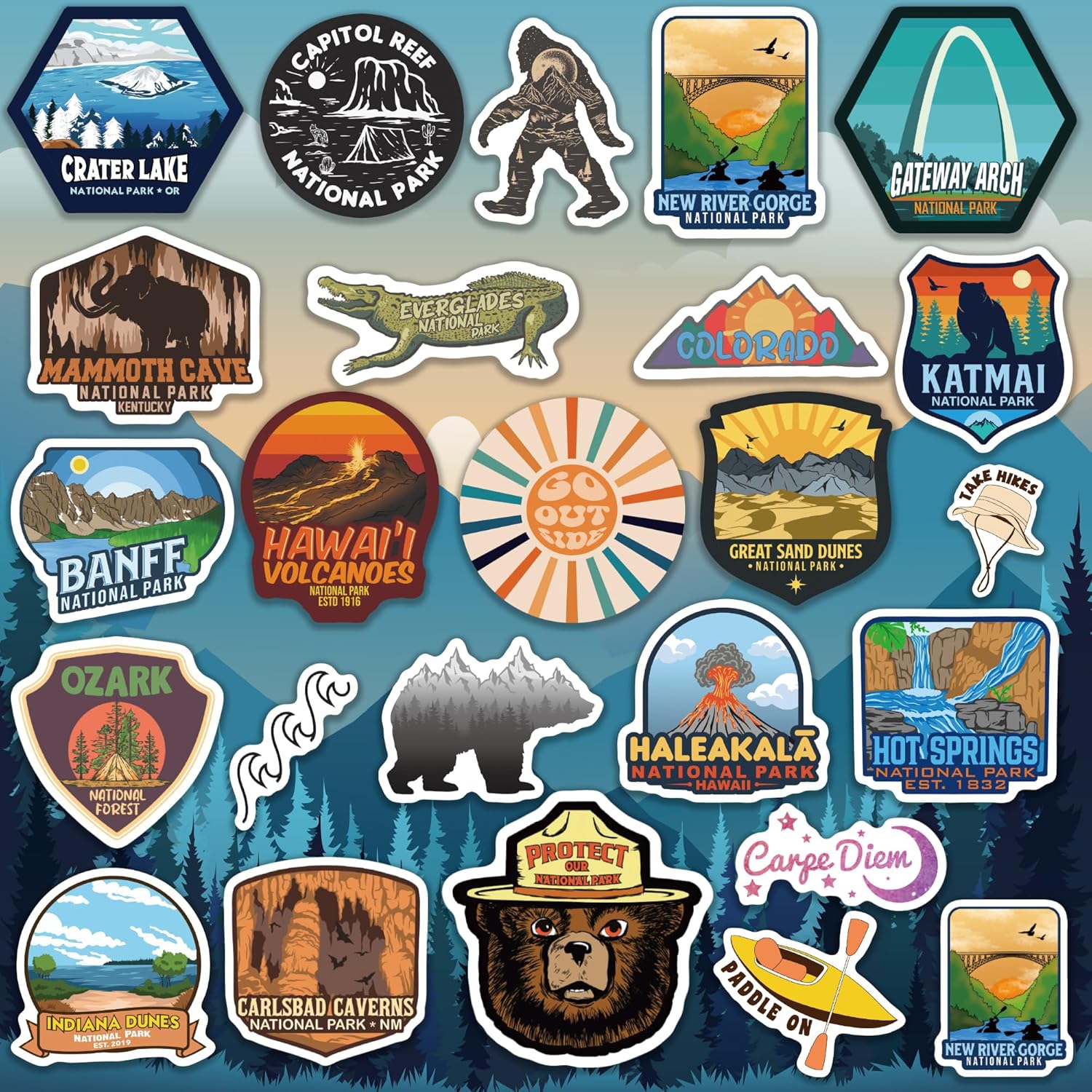 156 Pcs National Parks Sticker Pack