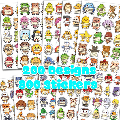 800PCS Punny Teacher Stickers, Positive Bulk Classroom