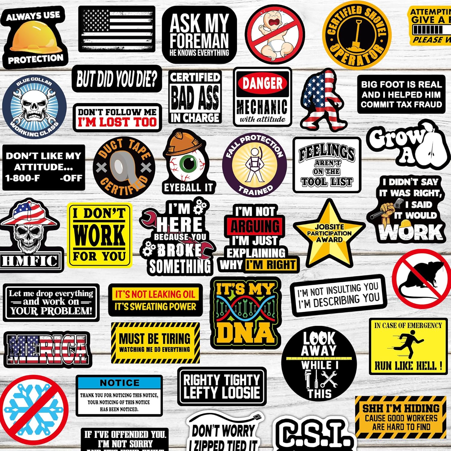 150 PCS Funny Hard Hat Stickers for Adults