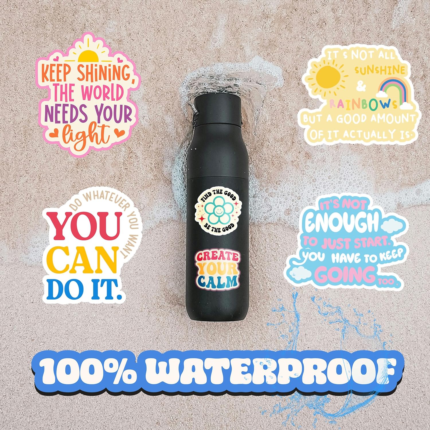 300Pcs Holographic Motivational Stickers Positive