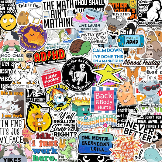 73 Pcs Funny Stickers for Adults Dirty Humor, Waterproof