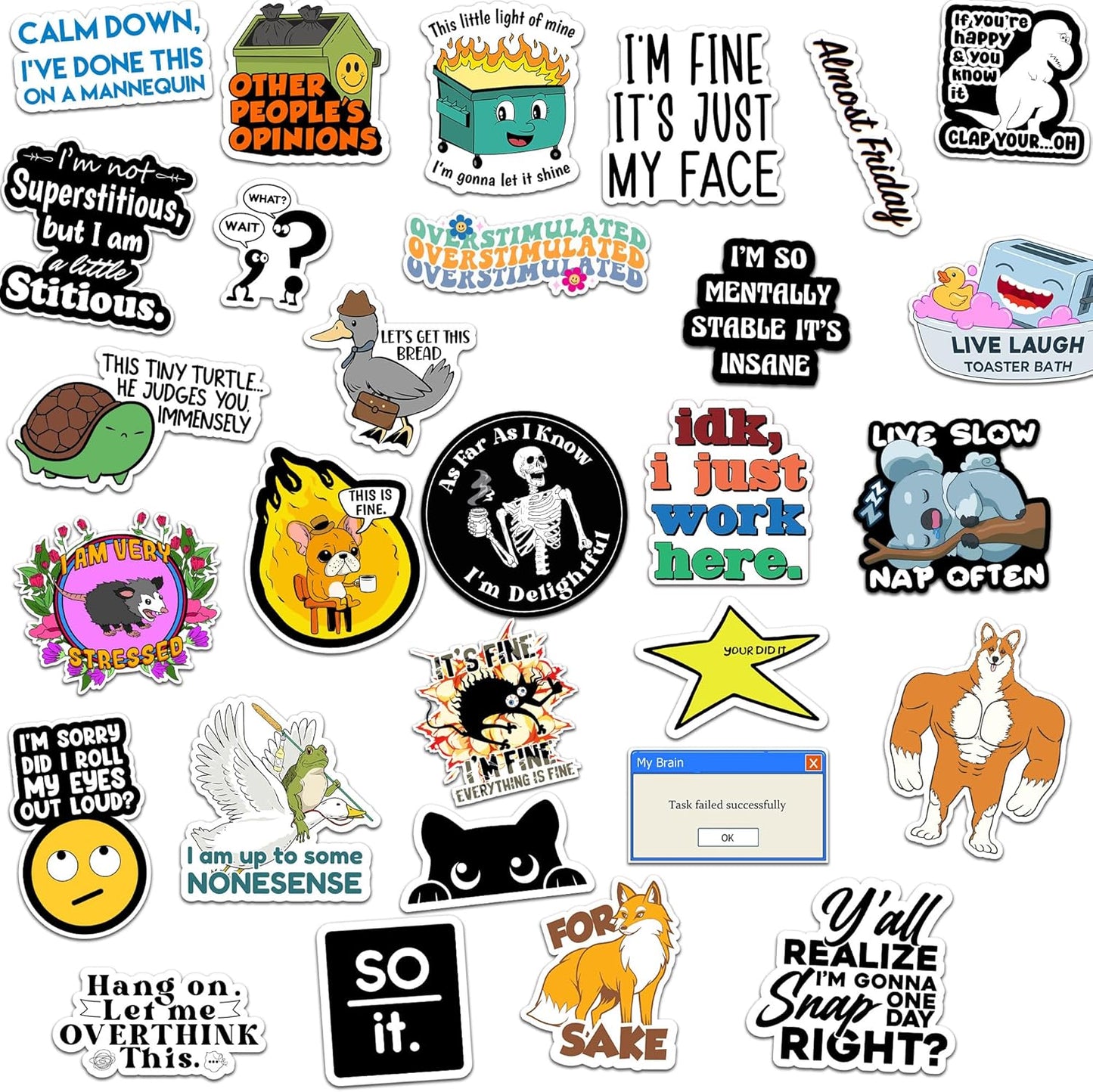 73 Pcs Funny Stickers for Adults Dirty Humor, Waterproof