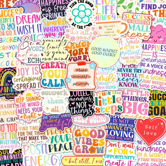 300Pcs Holographic Motivational Stickers Positive