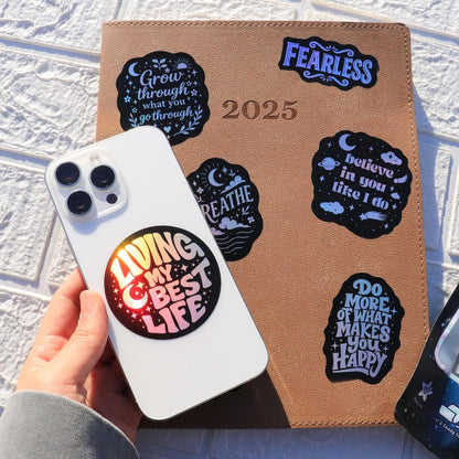 To the Stars Who Listen – Lumina Series Holographic Affirmation Stickers (100pcs)