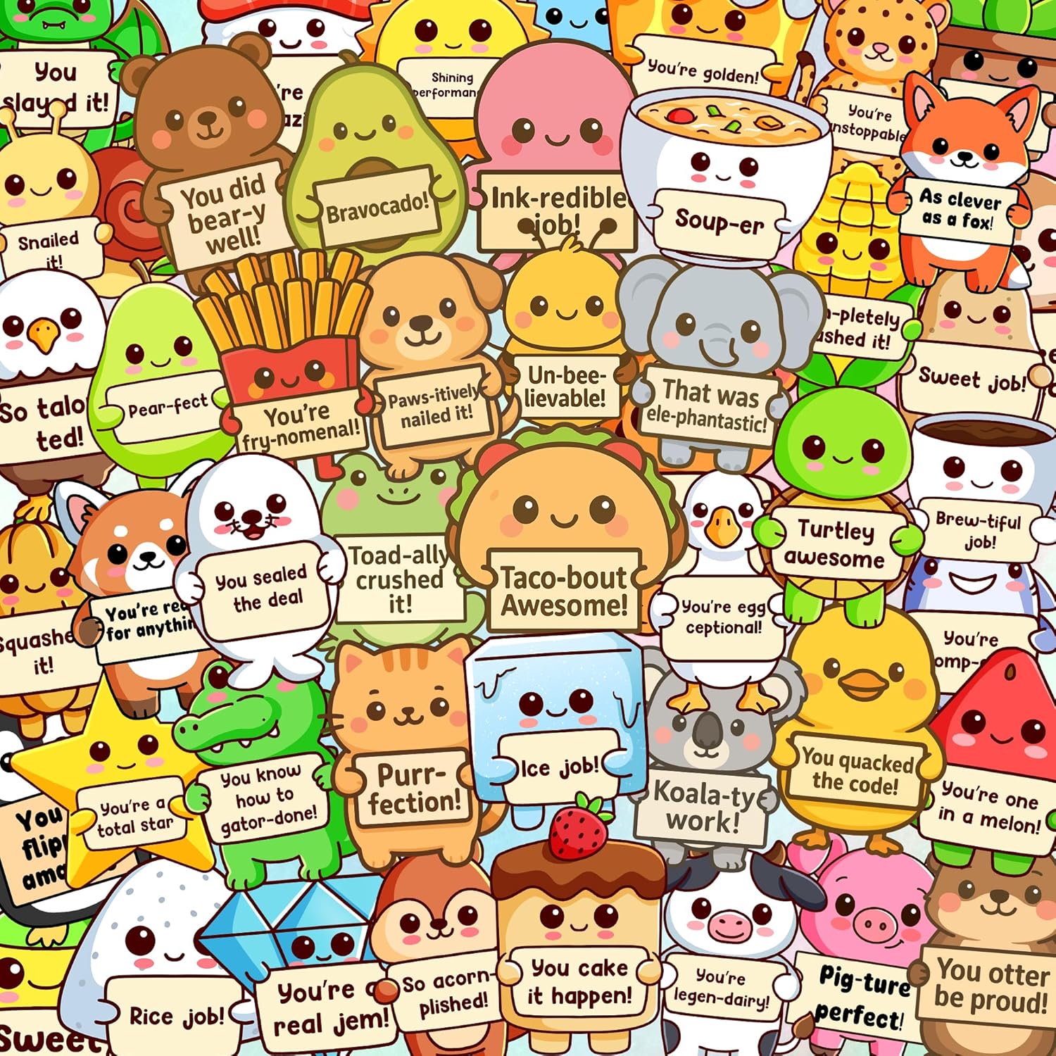 800PCS Punny Teacher Stickers, Positive Bulk Classroom