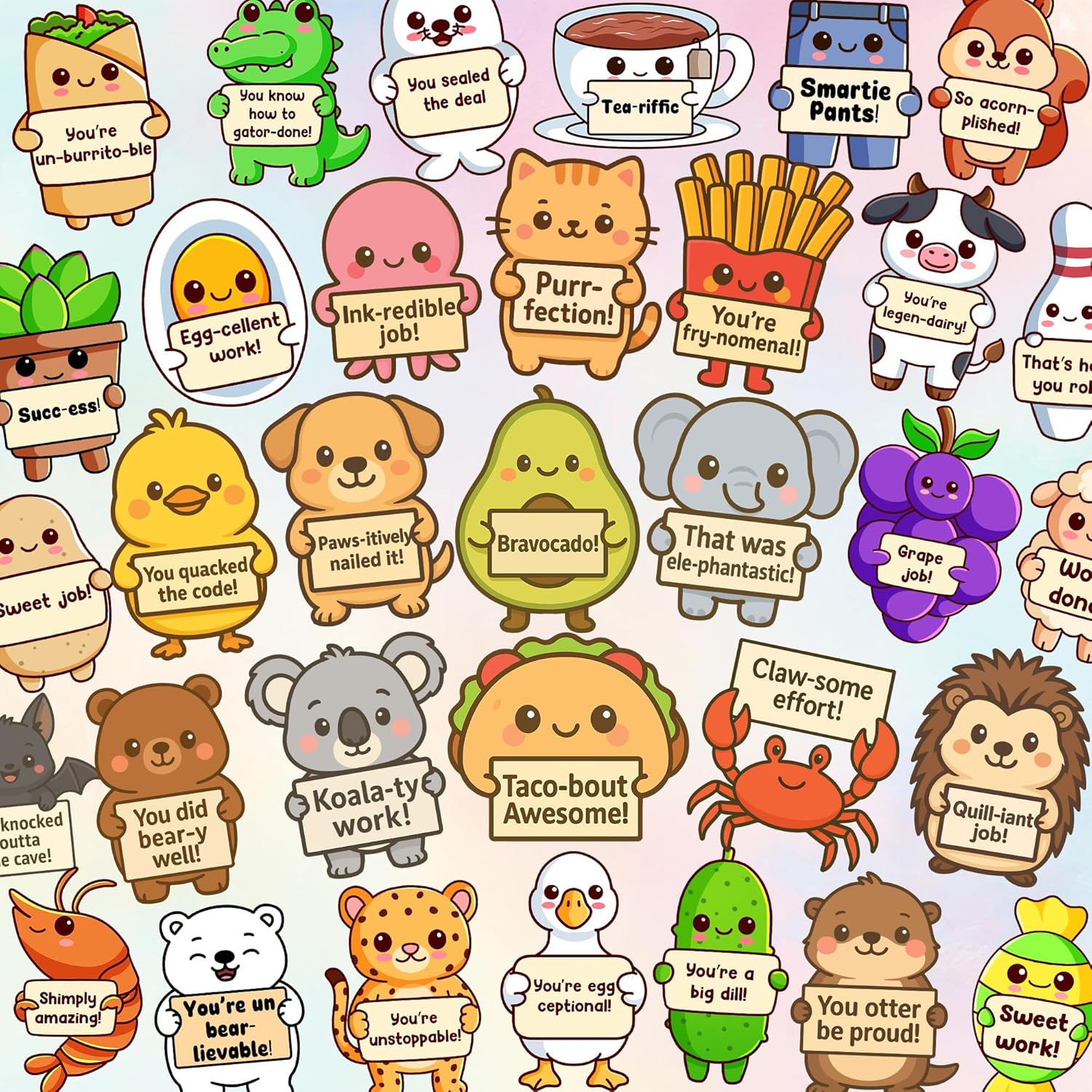 800PCS Punny Teacher Stickers, Positive Bulk Classroom