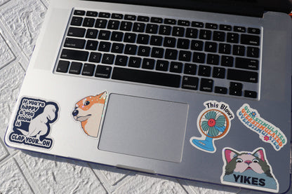 225PCS Funny Holographic Stickers, Waterproof