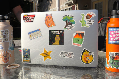 225PCS Funny Holographic Stickers, Waterproof