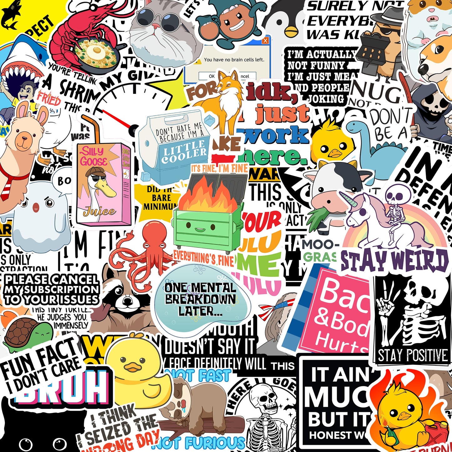 130 Pcs Funny Saying Stickers for Adults Quote Water Bottles Stickers Pack Waterproof Cool Accesory for Laptop, Bumper,…