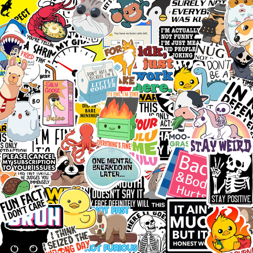 130 Pcs Funny Saying Stickers for Adults Quote Water Bottles Stickers Pack Waterproof Cool Accesory for Laptop, Bumper,…