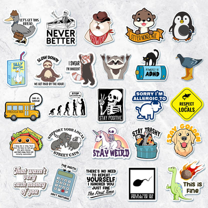 225PCS Funny Holographic Stickers, Waterproof