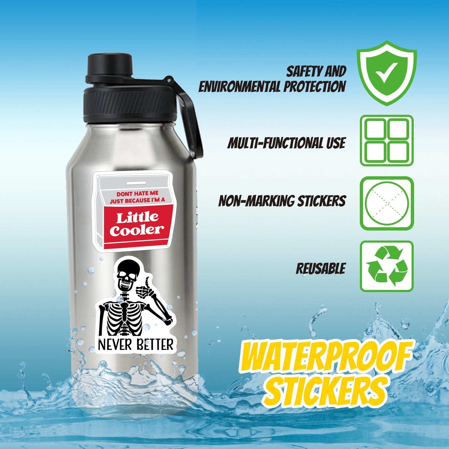 130 Pcs Funny Saying Stickers Quote Water Bottles Stickers