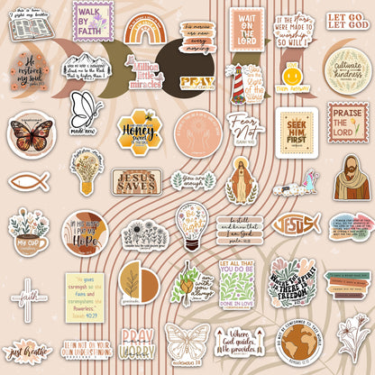 160pcs Boho Christian Inspirational Bible Verse Stickers