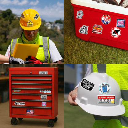 166 pcs Funny Hard Hat Stickers for Men, Adults