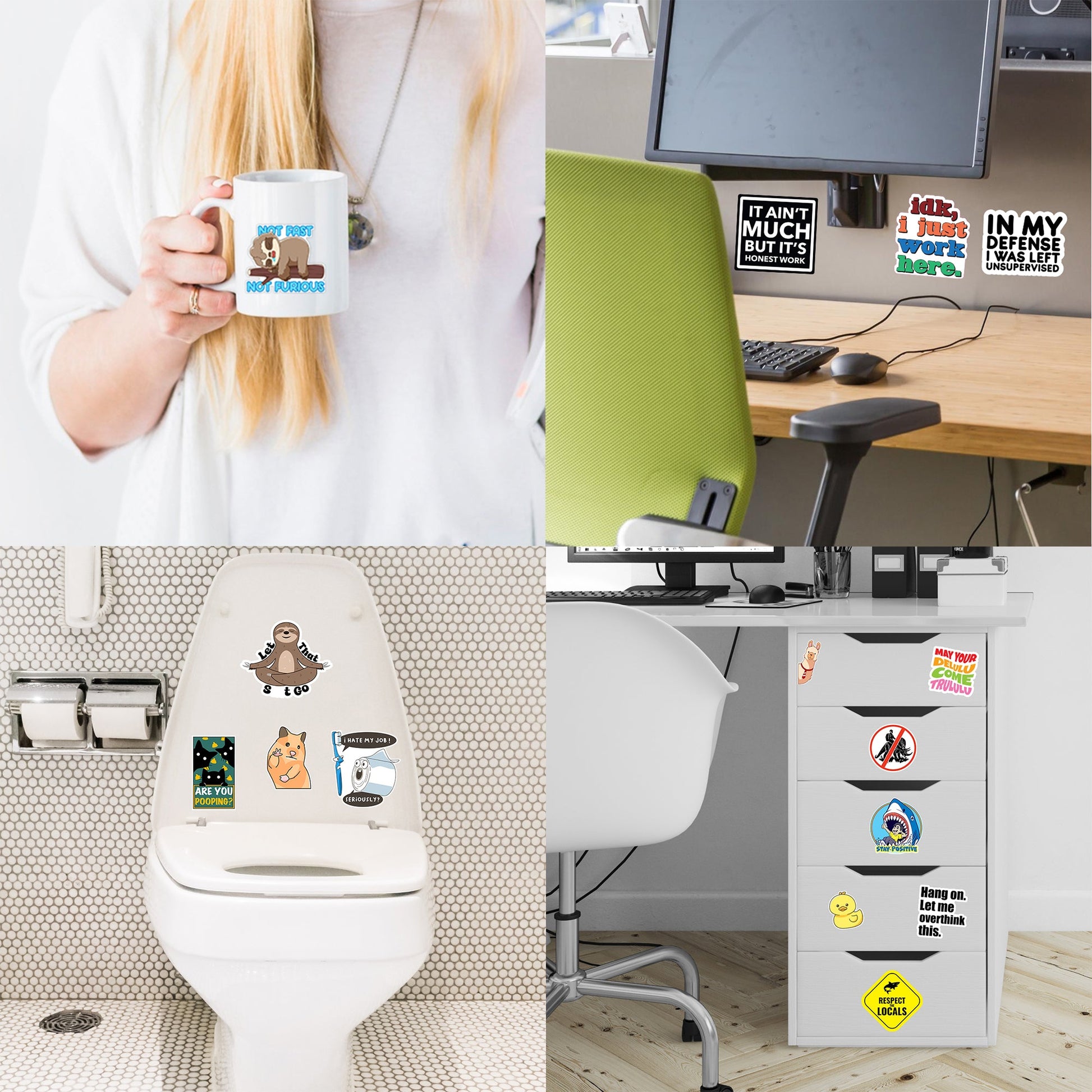 130 Pcs Funny Saying Stickers for Adults Quote Water Bottles Stickers Pack Waterproof Cool Accesory for Laptop, Bumper,…