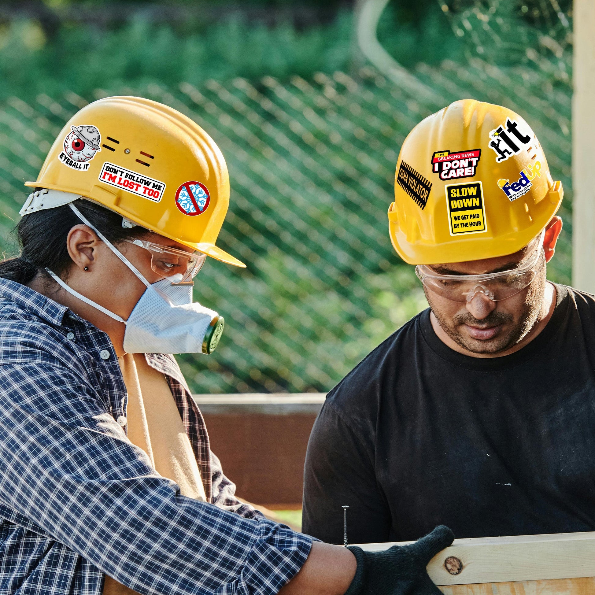 166 pcs Funny Hard Hat Stickers for Men, Adults