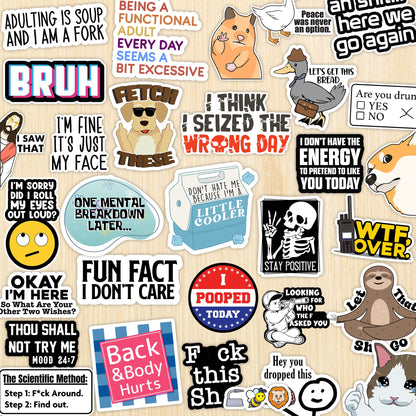 130 Pcs Funny Saying Stickers Quote Water Bottles Stickers