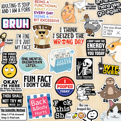 130 Pcs Funny Saying Stickers Quote Water Bottles Stickers
