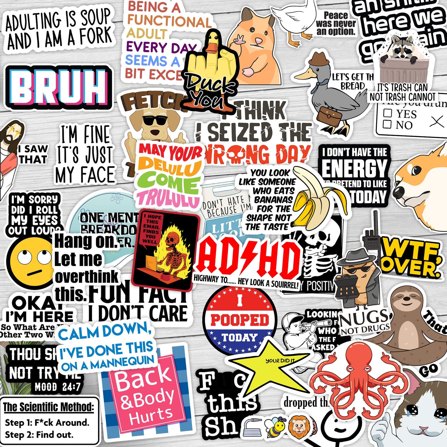 130 Pcs Funny Saying Stickers Quote Water Bottles Stickers