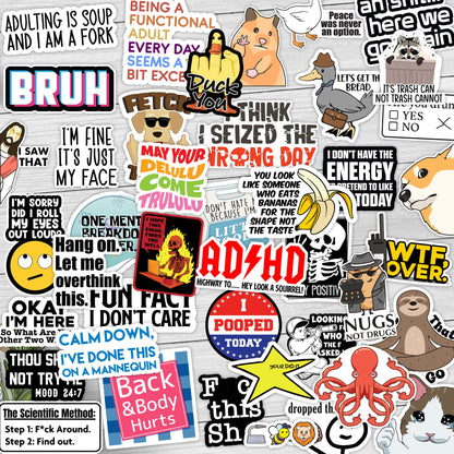 130 Pcs Funny Saying Stickers Quote Water Bottles Stickers